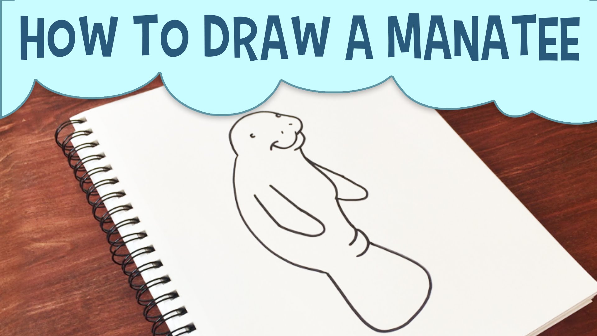 1920x1080 Learn How To Draw A Manatee Cartoon