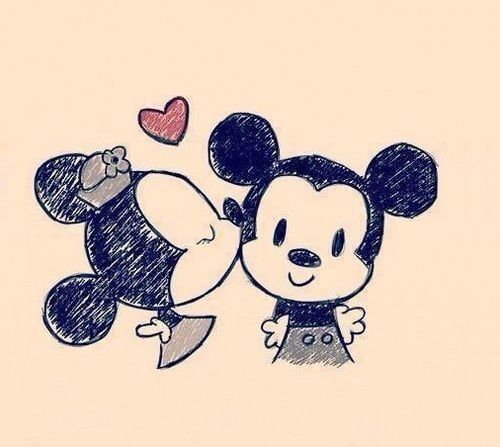 500x447 Minnie And Mickey So Cute Cute Draw, Drawing