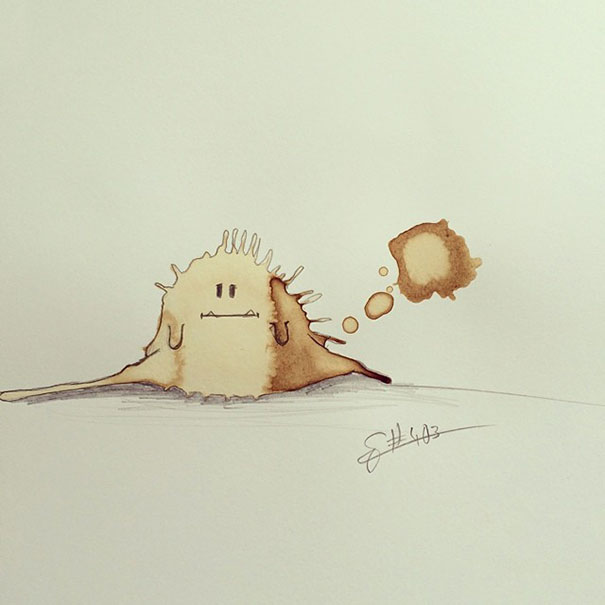605x605 Random Monster Coffee Stains Drawings 99inspiration