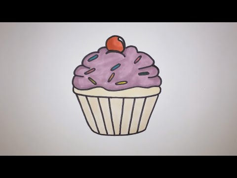 480x360 How To Draw A Cartoon Cupcake Step By Step (Easy)