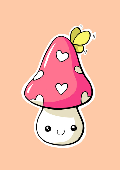 Cute Mushroom Drawing at GetDrawings | Free download