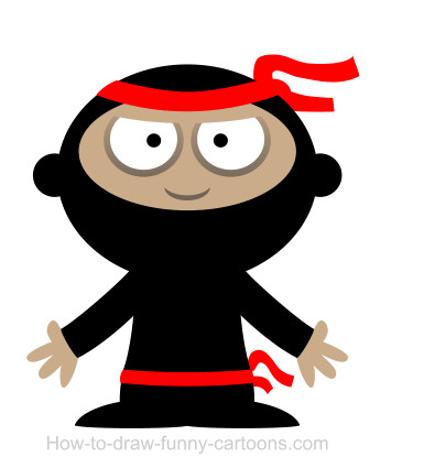 385x425 Drawing A Ninja Cartoon