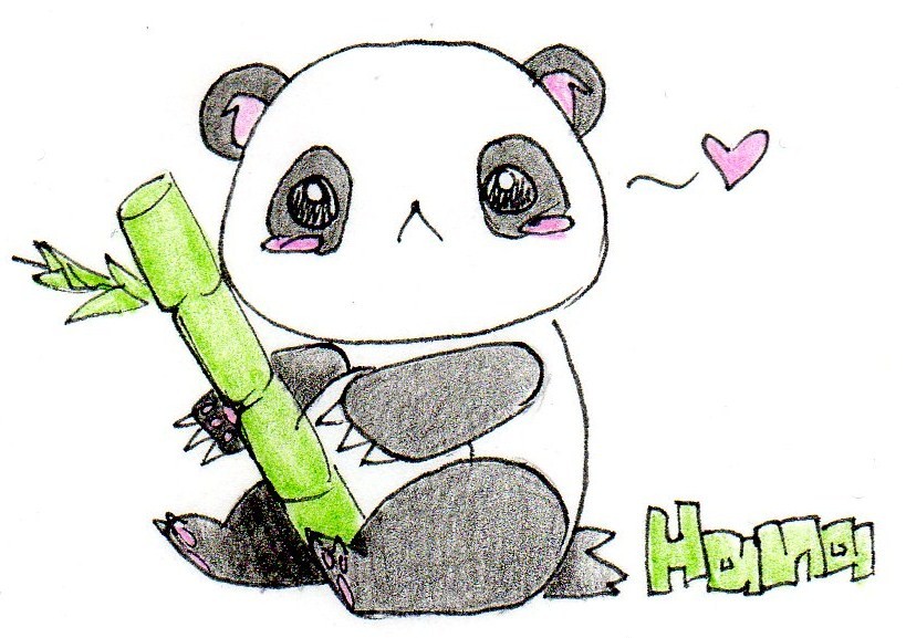 819x577 Cute Panda Drawing By Fishpaddle