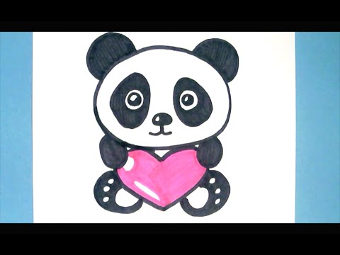 480x360 How To Draw A Panda With A Love Heart