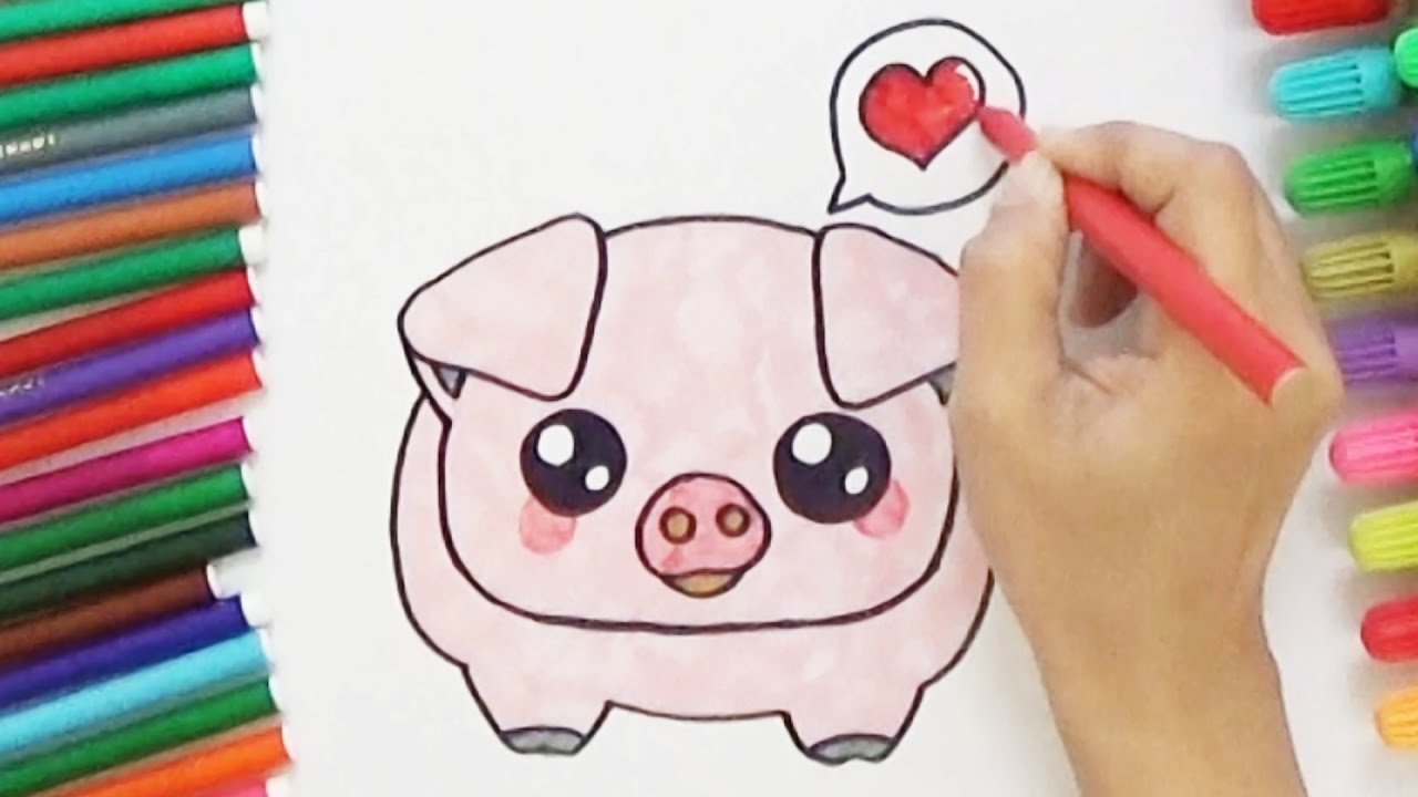 1280x720 How To Draw A Cute Pig