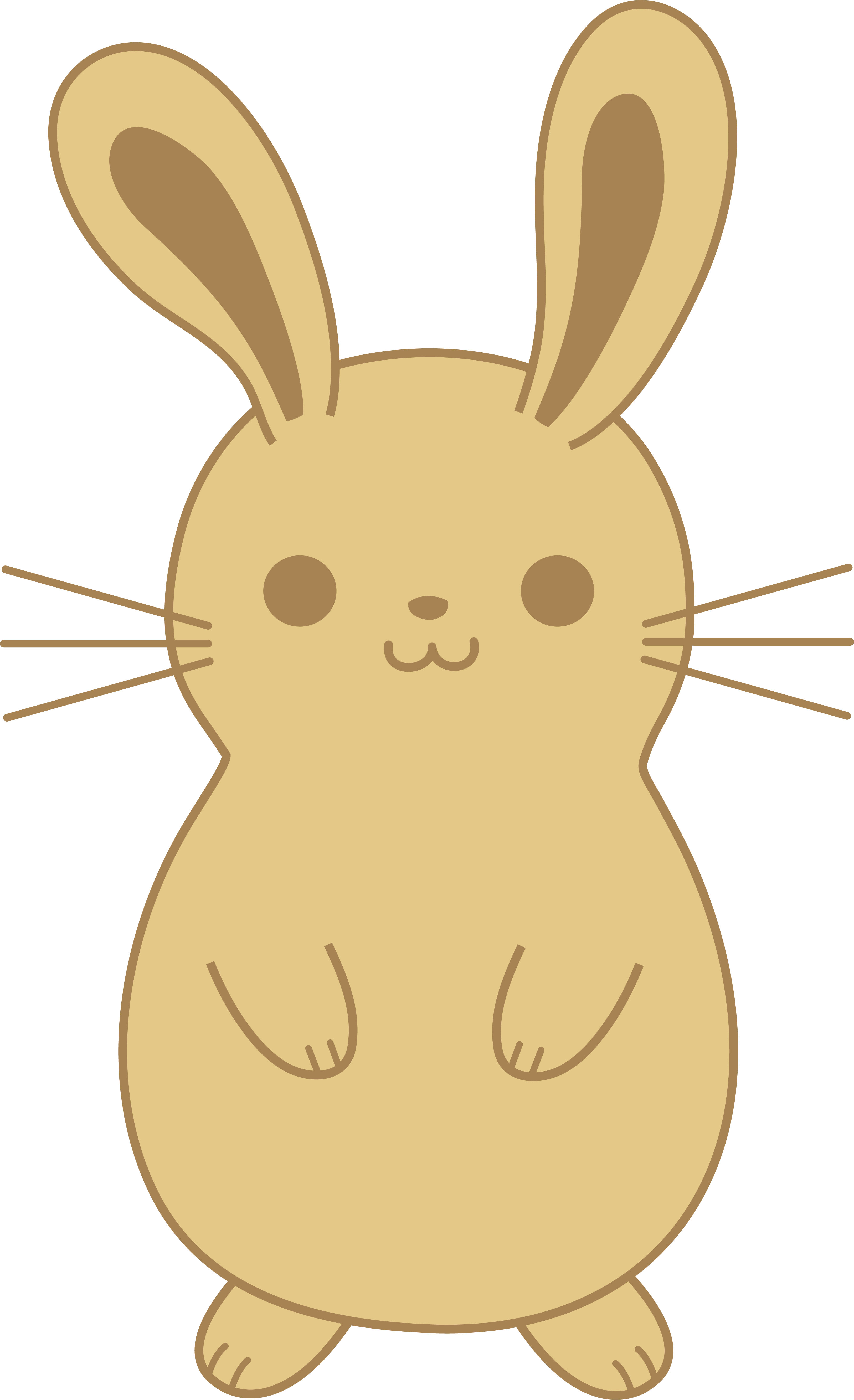 Cartoon Bunny Drawing ~ Rabbit Brown Background Vector Clipart Vecteezy ...