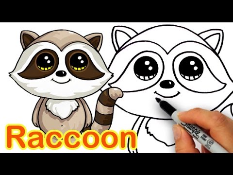 480x360 How To Draw A Cartoon Raccoon Cute And Easy Step By Step