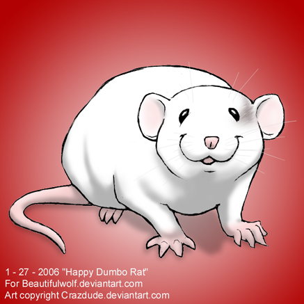 437x437 Happy Dumbo Rat By Crazdude
