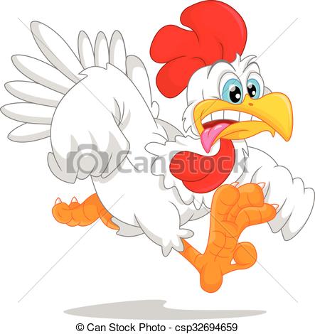 443x470 Vector Illustration Of Cute Rooster Cartoon Clipart Vector