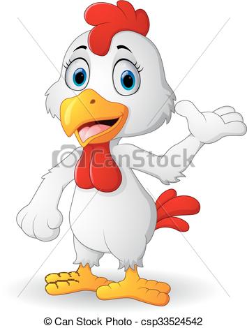 354x470 Vector Illustration Of Cute Rooster Cartoon Presenting Eps Vector