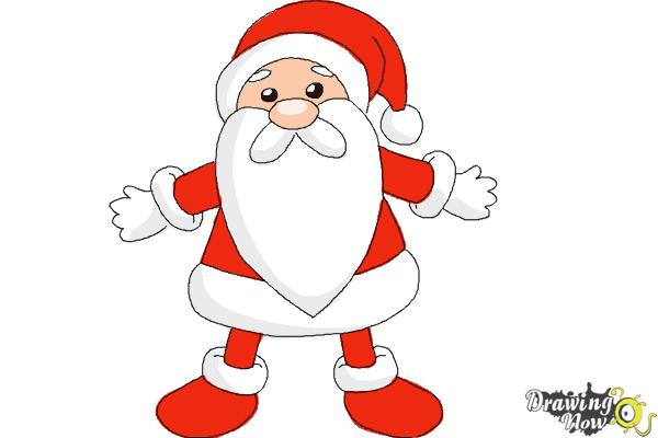 600x400 How To Draw Cute Santa Claus