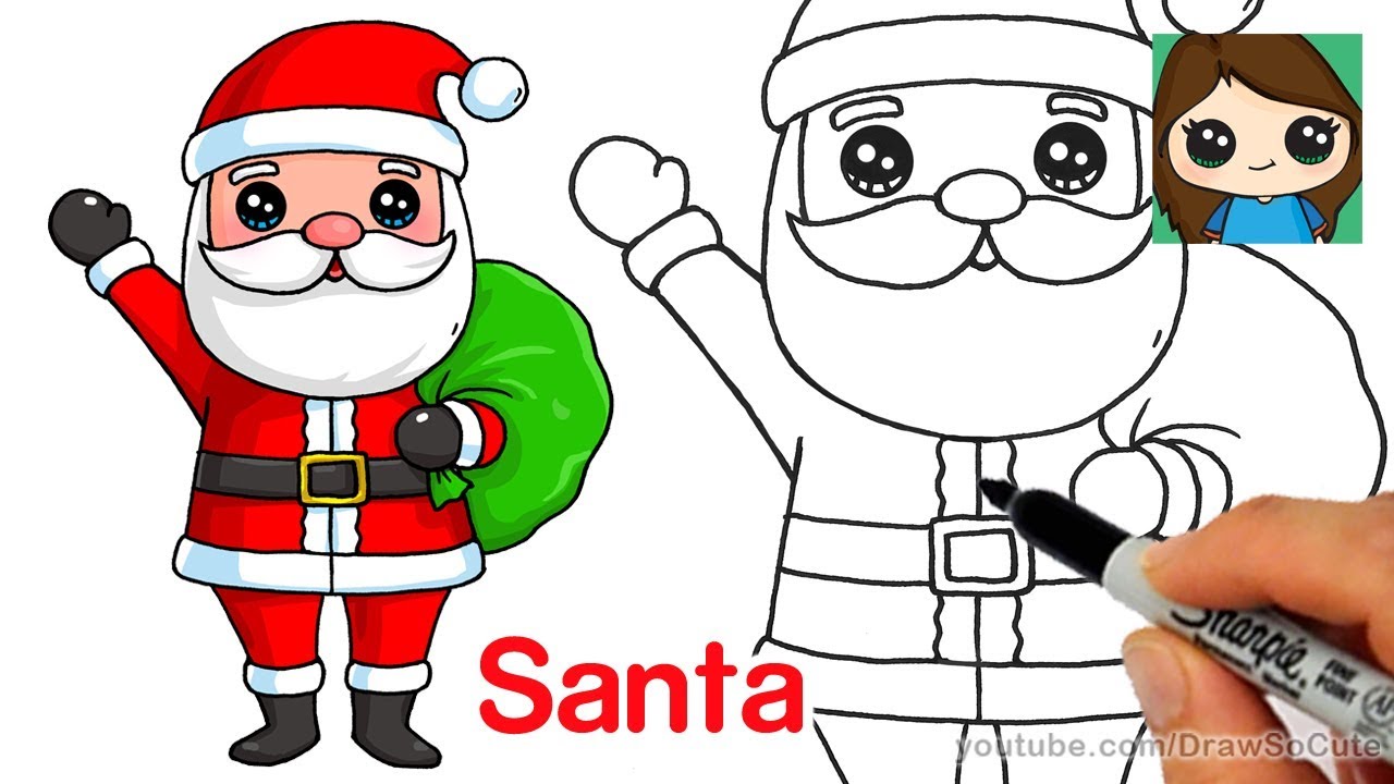1280x720 How To Draw Santa Claus Easy