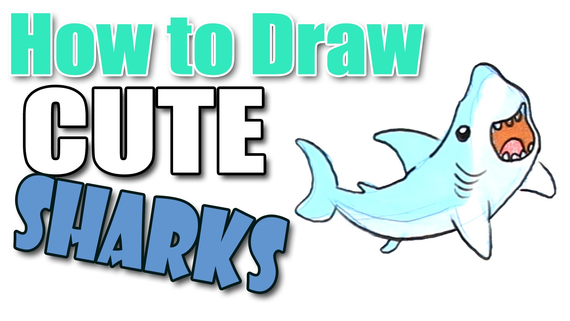 1920x1080 How To Draw Cute Sharks