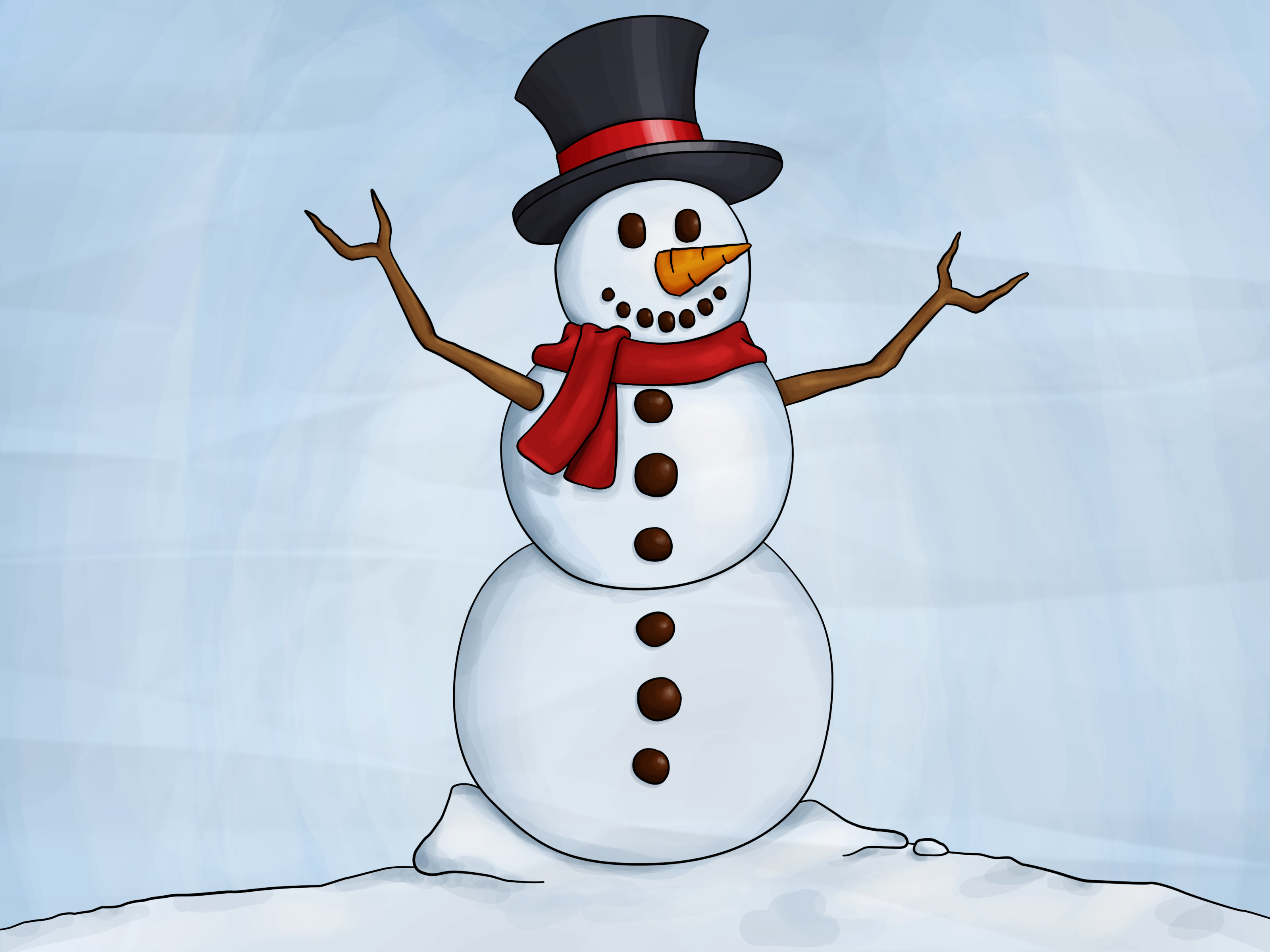 3200x2400 How To Draw A Snowman 8 Steps (With Pictures)