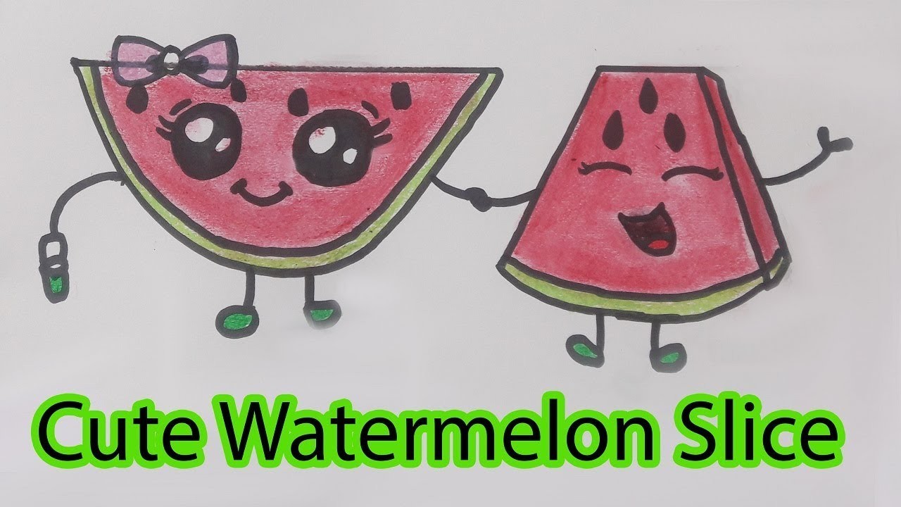 1280x720 How To Draw Cute Watermelon Slice