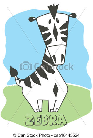 318x470 Cute Zebra. Vector Illustration