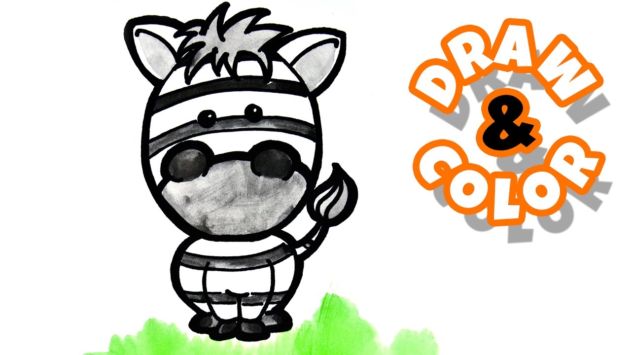 1280x720 Easy Drawing For Kids How To Draw A Cute Zebra Step By Step
