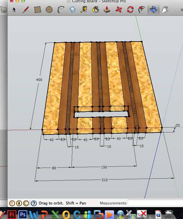 632x754 Drawing And Orthogonal Of A Cutting Board