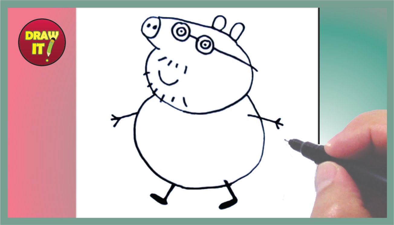 1304x744 How To Draw Daddy Pig (Peppa Pig)