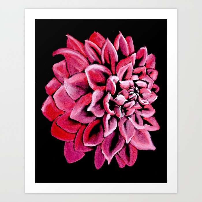 700x700 Red Dahlia Drawing Art Print By Kate Marie Lewis Society6