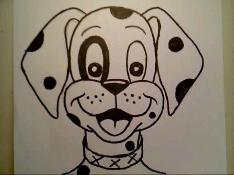 480x360 How To Draw A Dog Cute Cartoon Dalmatian Puppy Pretty Beautiful