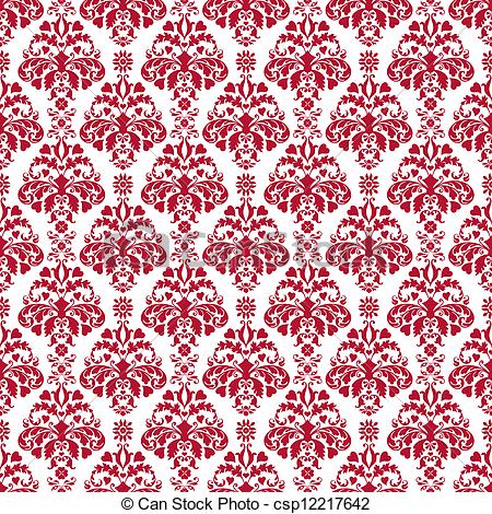 450x470 Seamless White Amp Cherry Red Damask. Cherry Red Hearts