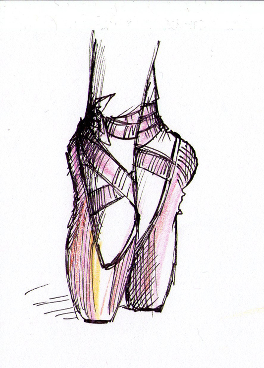 533x742 Ballet Shoes Drawing The Daily Doodles Of Kitteh Mia