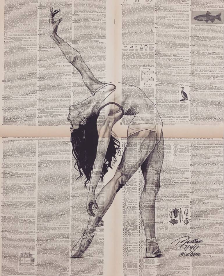 770x949 Saatchi Art Graceful Dancer Drawing By Tom Sullivan