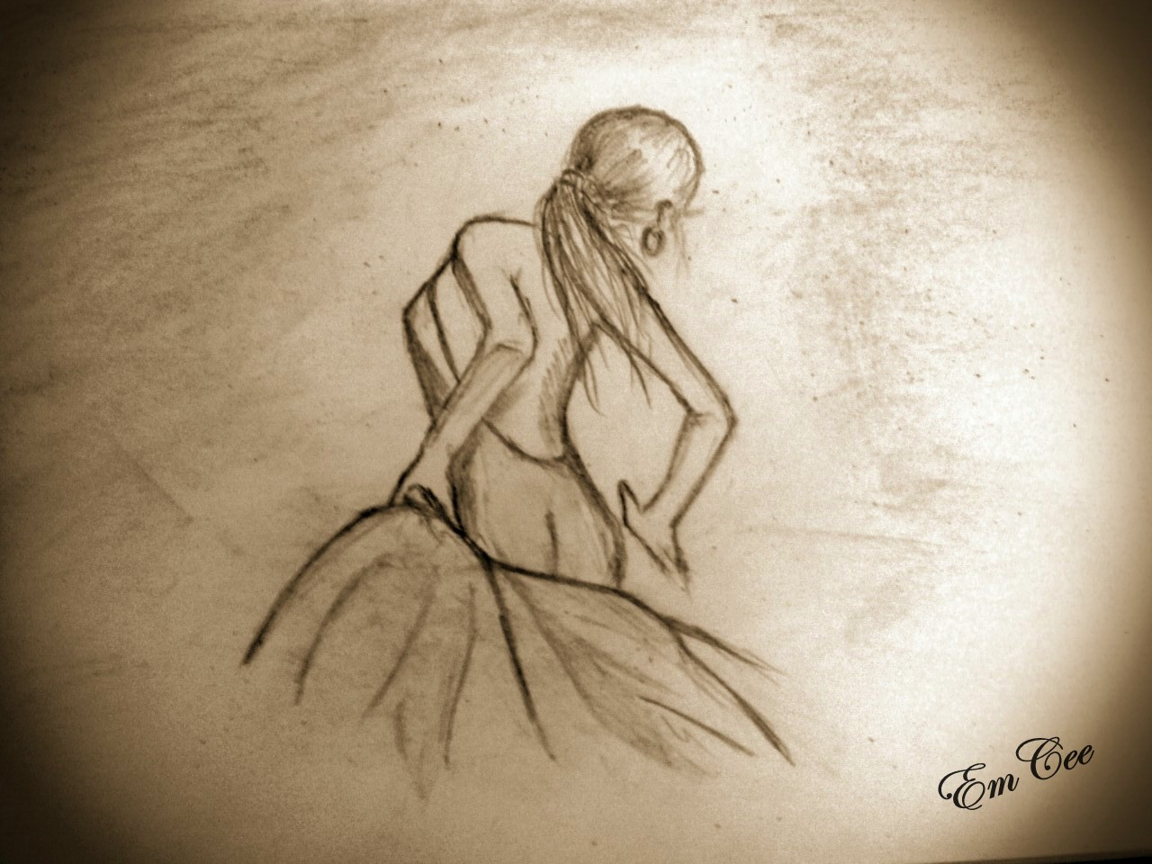 1280x960 Pencil Sketch Of Dancing Girl A Rat's Nibble Enchanted