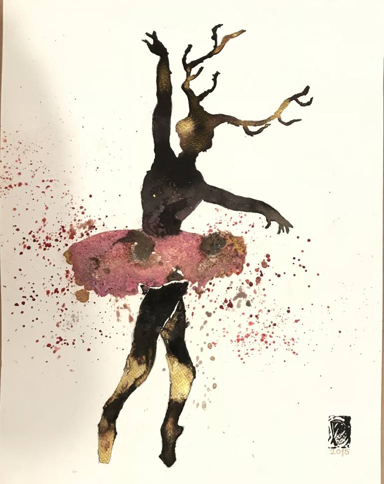 770x970 Saatchi Art Dancing Girl With Horn Drawing By Pelin Dorlevi