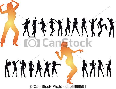 450x343 Disco Dancing And Young People. Vector Illustration Vector Clip