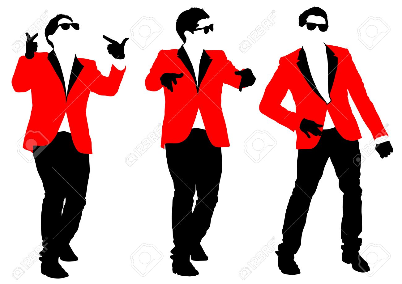 1300x919 Vector Drawing Of A Dancing Man In A Jacket Royalty Free Cliparts