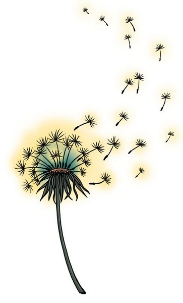 363x600 Awesome Dandelion Tattoo Designs