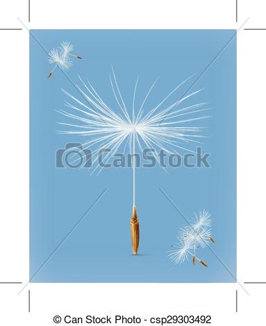 383x470 Dandelion Seeds, On Blue Background Eps Vectors
