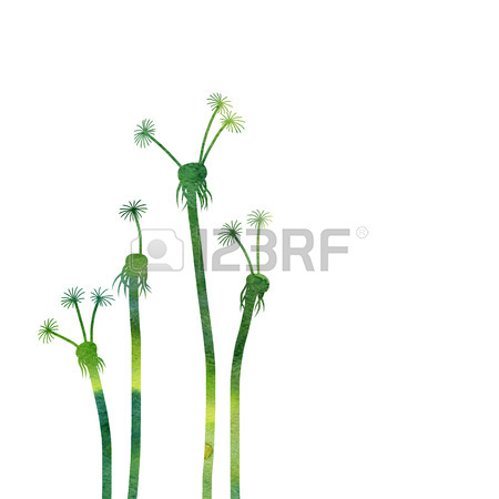 450x450 Green Dandelion With Seeds Drawing In Watercolor, Floral