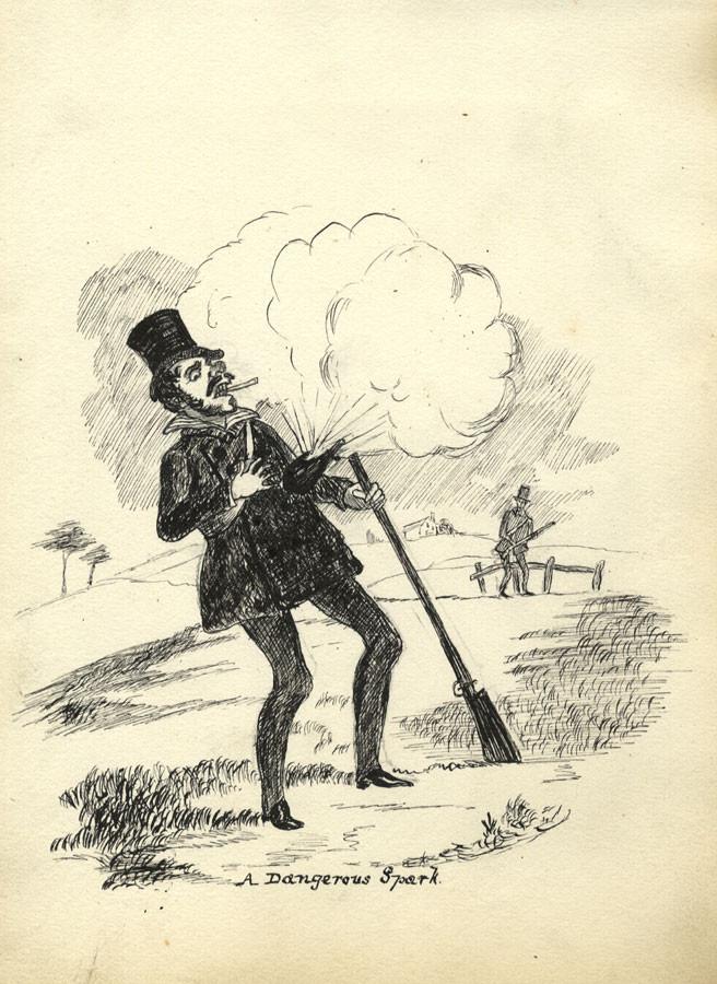 656x900 Victorian 19th Century Pen Amp Ink Cartoon Drawing, A Dangerous