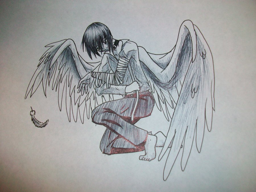 900x675 Fallen Angel Broken Wing By Zalia13
