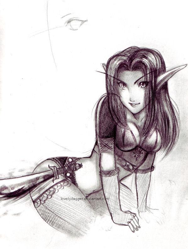 598x792 Night Elf Doodle By Lovelydagger