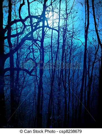 361x470 Dark Forest With Moonlight Stock Illustration