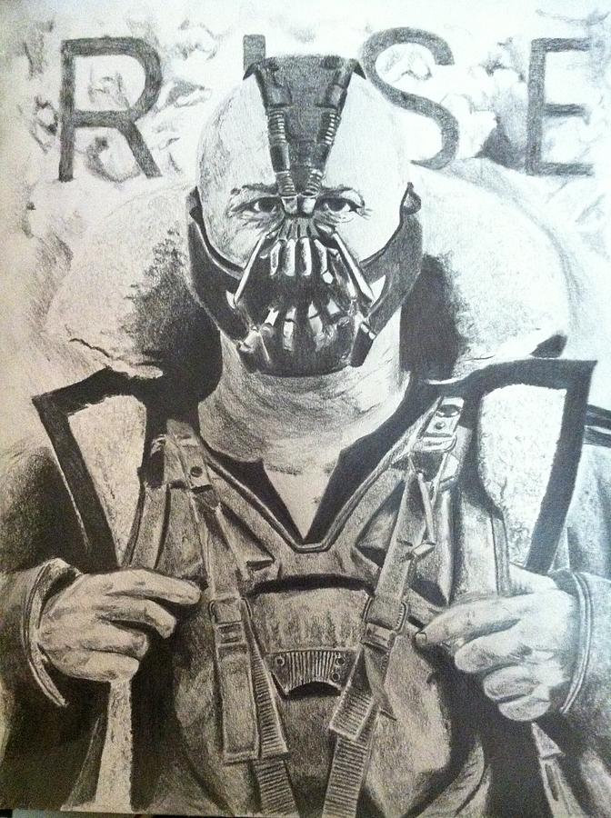 672x900 Bane From The Dark Knight Drawing By Keith Evans