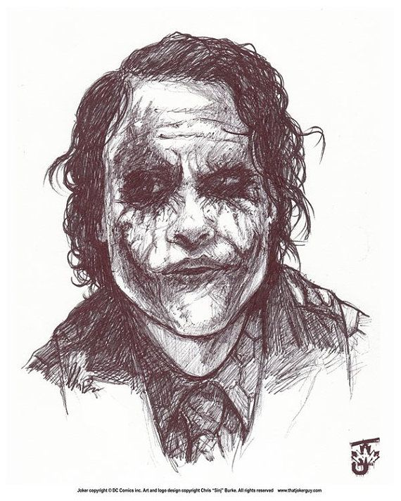 Dark Knight Joker Drawing at GetDrawings | Free download