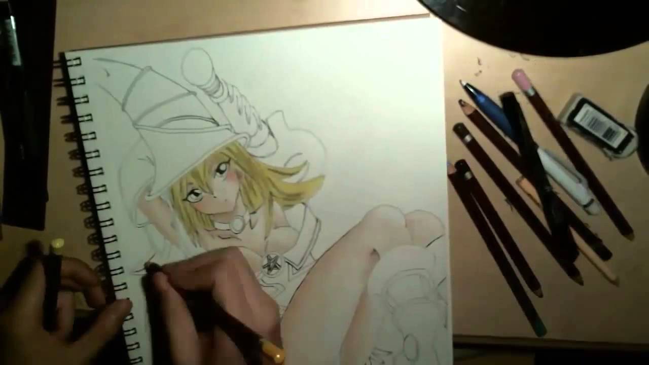 1280x720 Dark Magician Girl Drawing With Yu Gi Oh! Op 4 Full