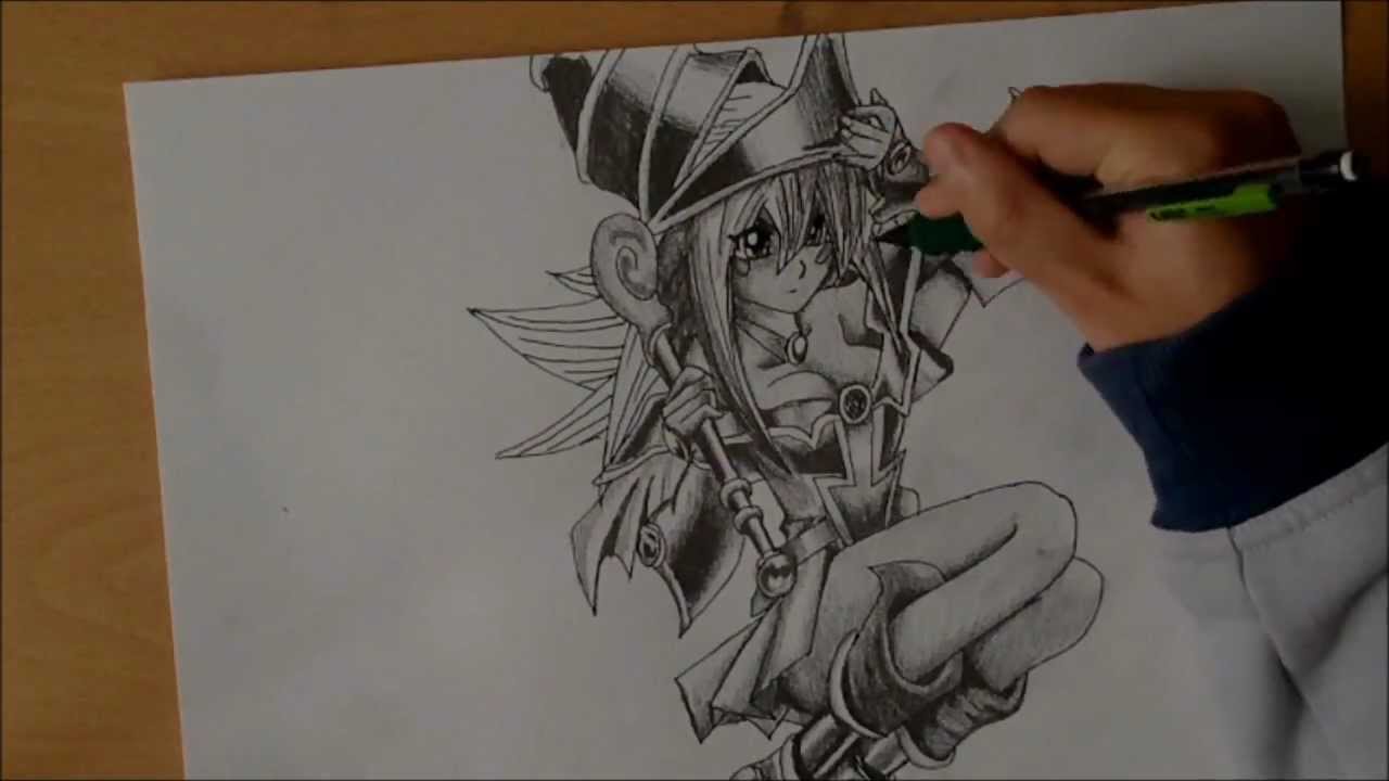 1280x720 Drawing Dark Magician Girl From Yu Gi Oh! (By Draftsmanmomo93