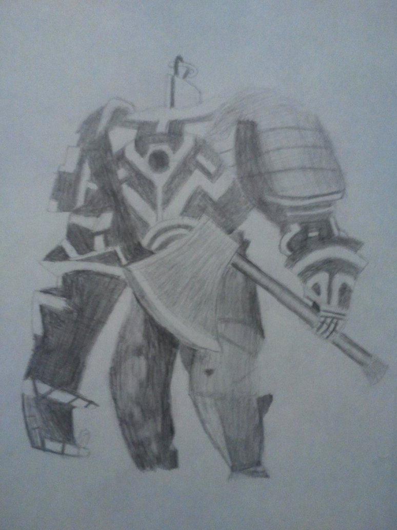 774x1032 Dark Souls Iron Golem Pencil Drawing By Bobmatron