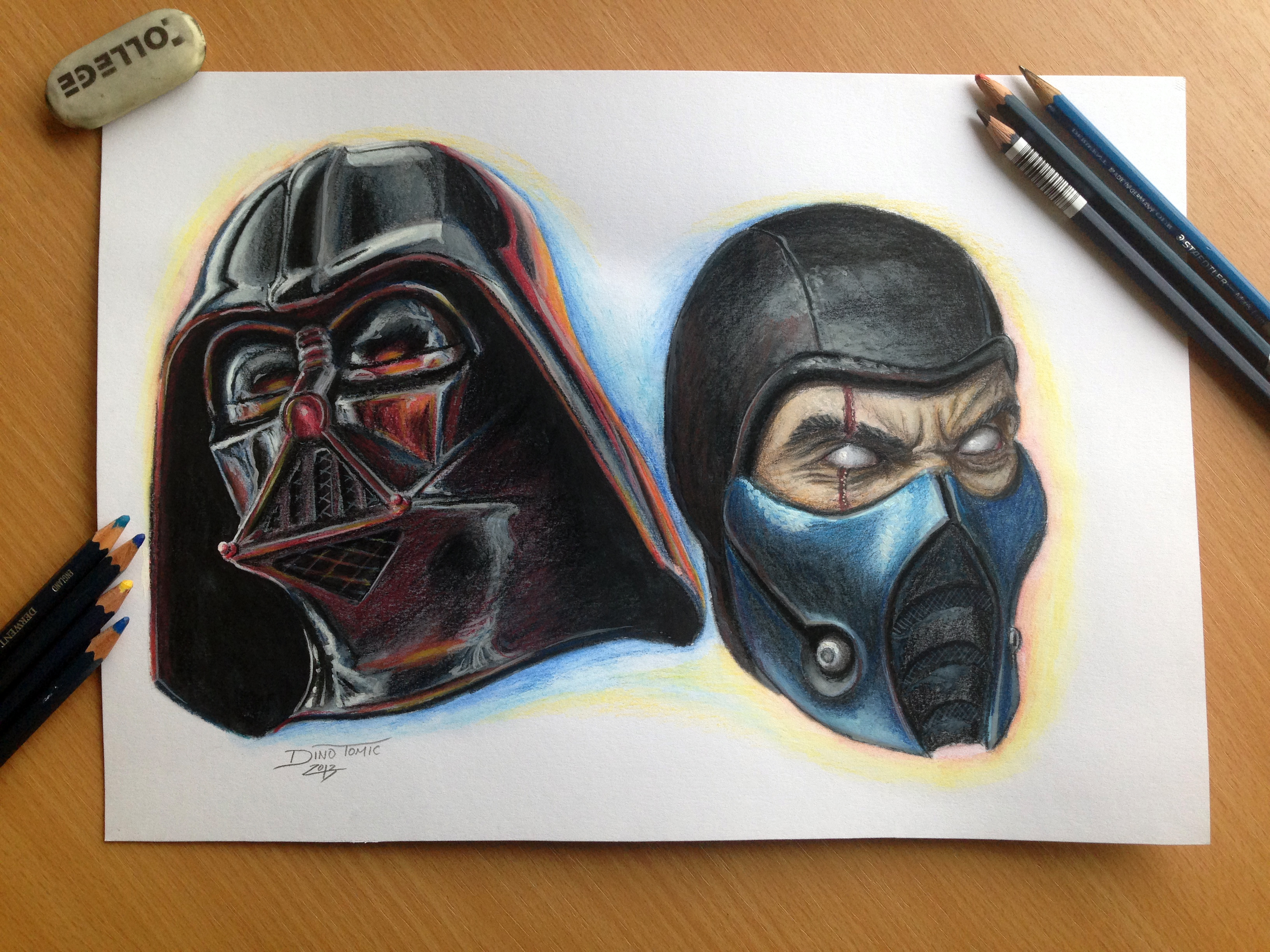 3264x2448 Color Pencil Drawing Of Darth Vader