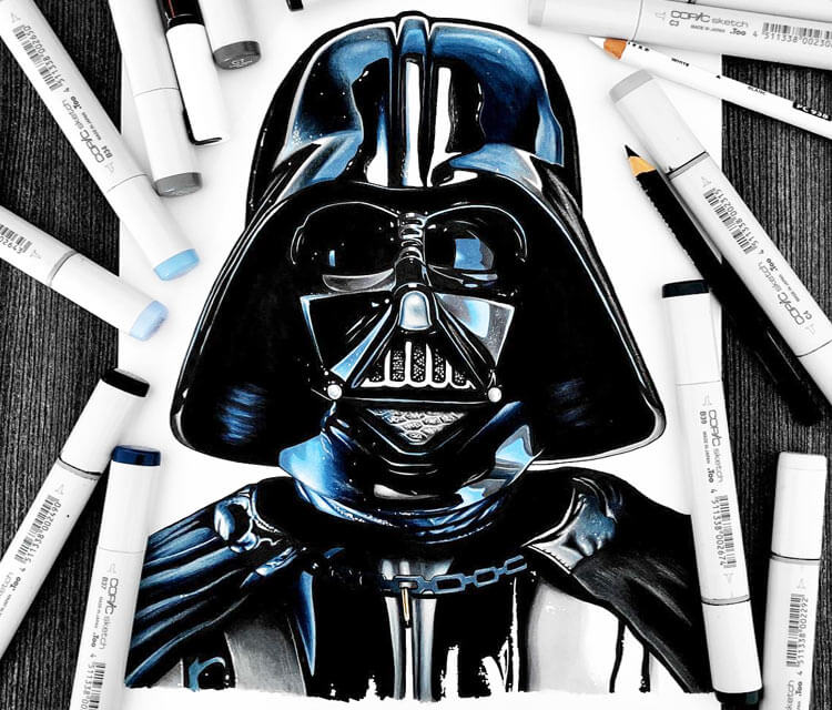 750x640 Darth Vader Pencil Drawing By Stephen Ward No. 3203