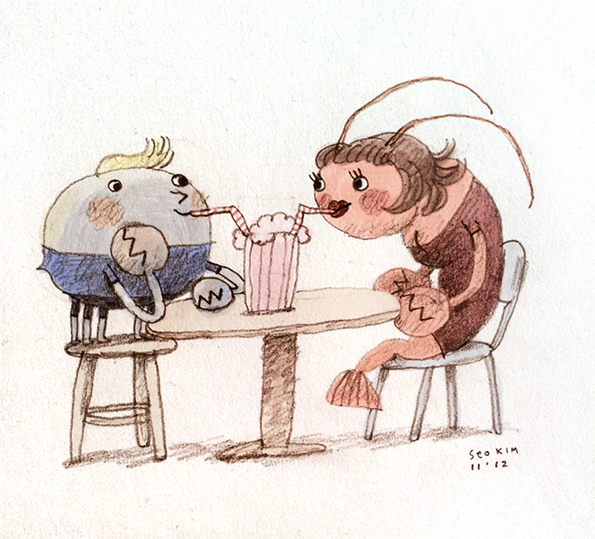 595x539 It's Nice That Crab And Lobster On A Date Best Drawing Ever By