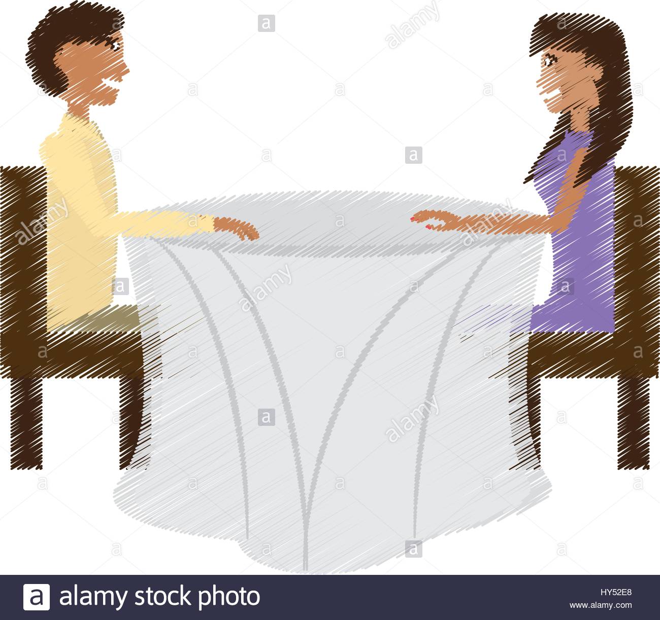 1300x1223 Drawing Couple Sitting Romantic Dating Vector Illustration Eps 10
