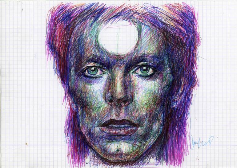 770x547 Saatchi Art David Bowie 1973 Drawing By Bertrand Neuman