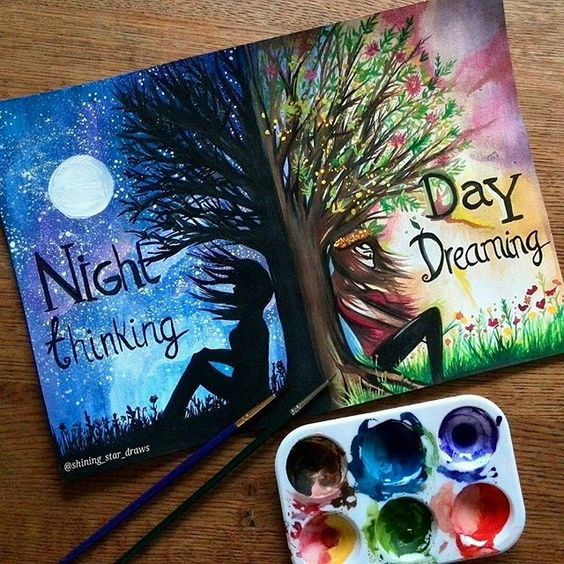 564x564 Awesome Tree Painting Idea! Are You A Night Thinker Of Day Dreamer